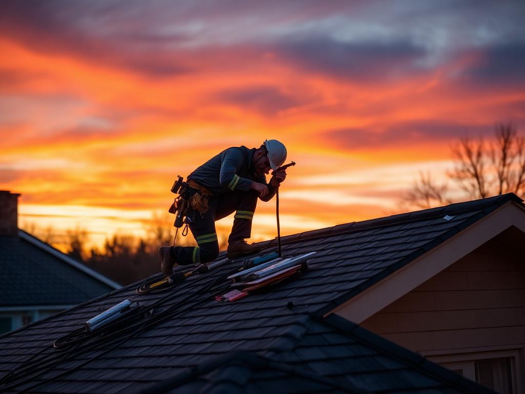 Emergency roof repair after wind and hail damage