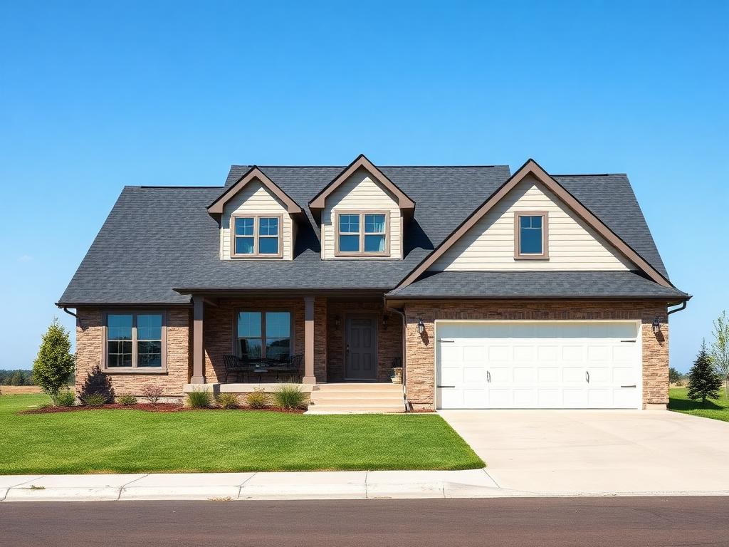 Suburban home with a newly installed asphalt shingle roof